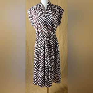 Banana Republic Black and White Zebra Midi Dress